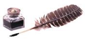 Quill pen and ink