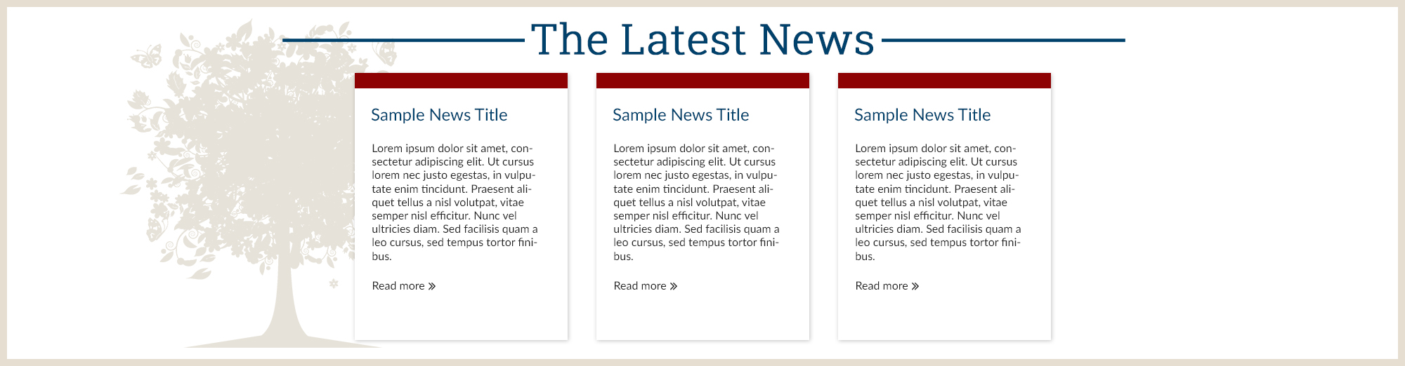 Example of Full Width News without Photos