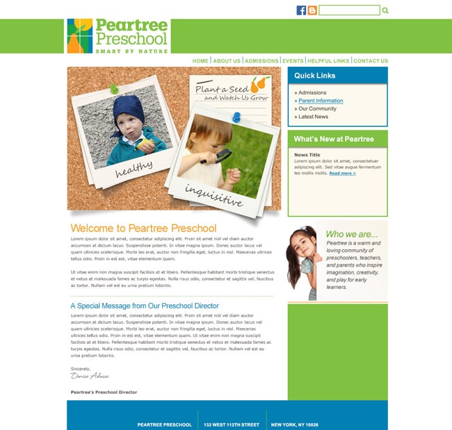 Preschool Website Template: Peartree Preschool