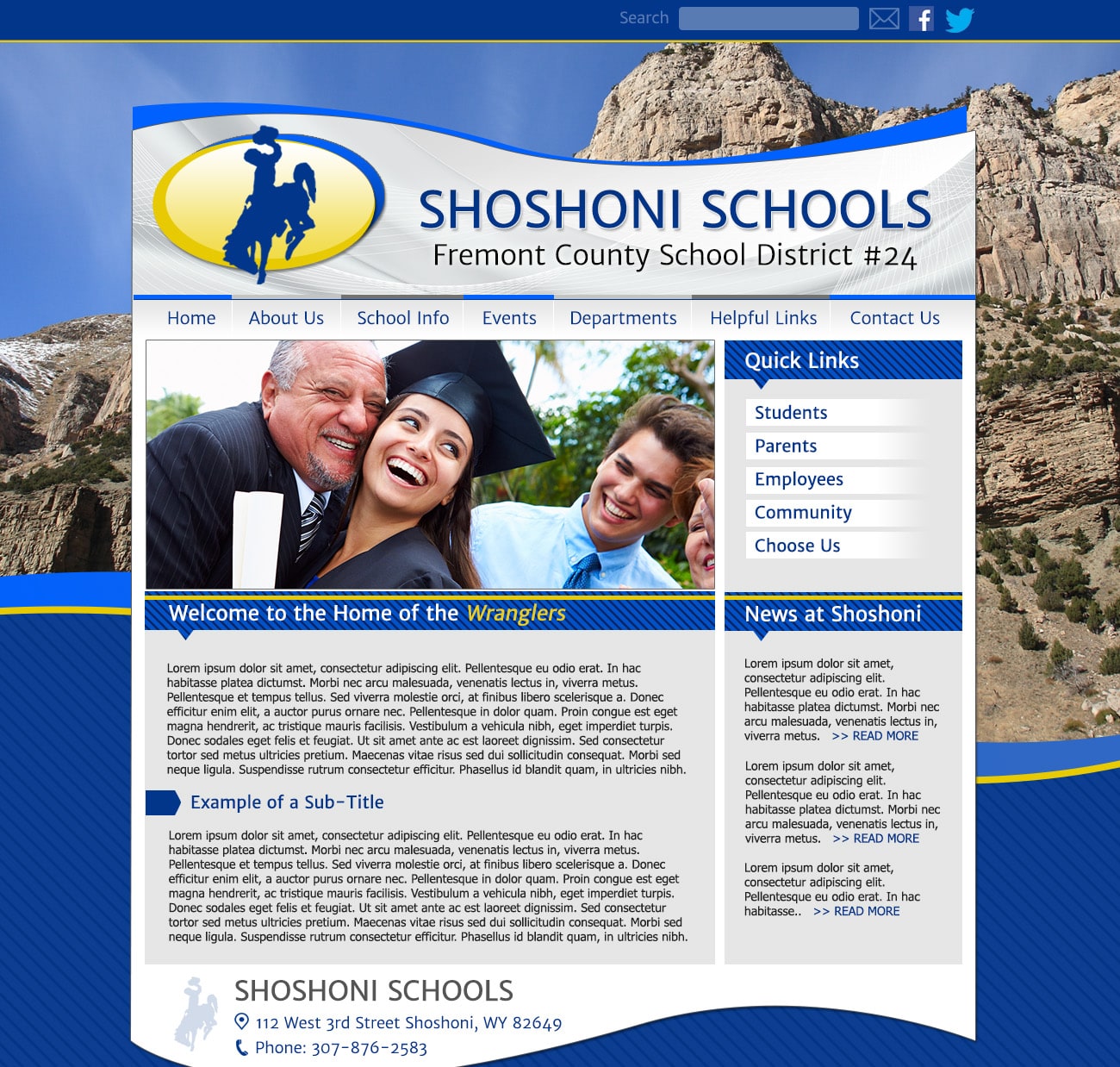 Template School Website: Shoshoni Schools