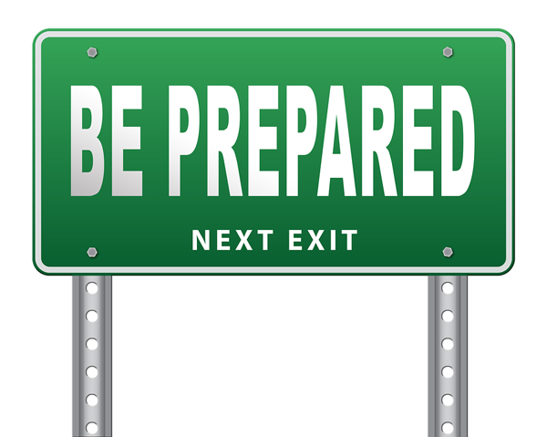 be prepared road sign