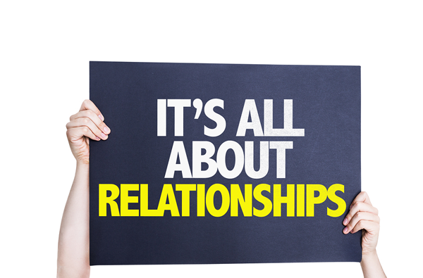 Sign with the words All About Relationships