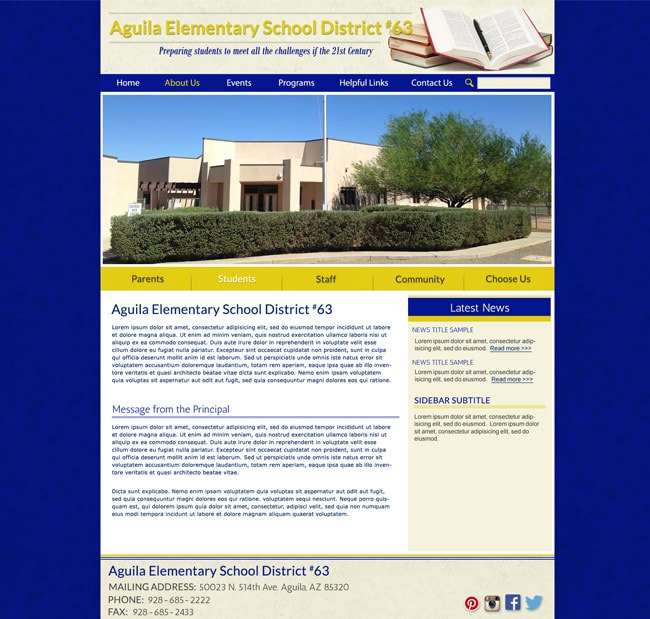 District Template Website: Aguila ESD