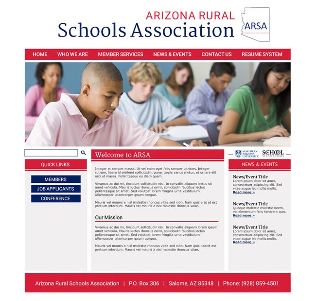 Ed Organization Website Template: ARSA