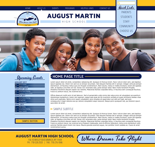 Community School Template: August Martin High School