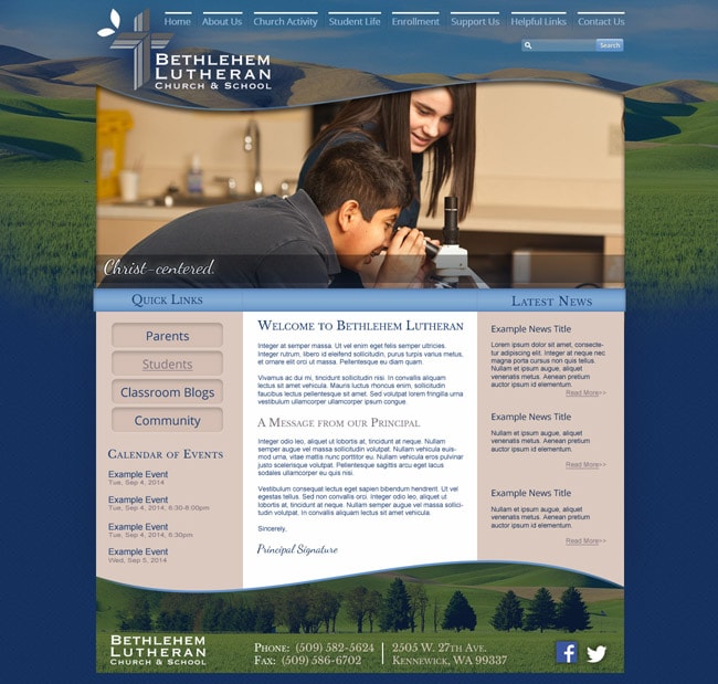Website Template for Lutheran School: Bethlehem Lutheran