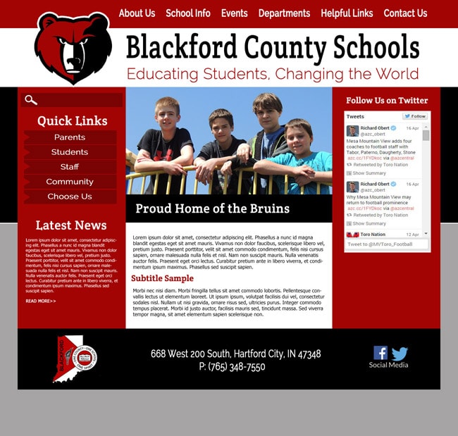 Templates websites for schools: Blackford County