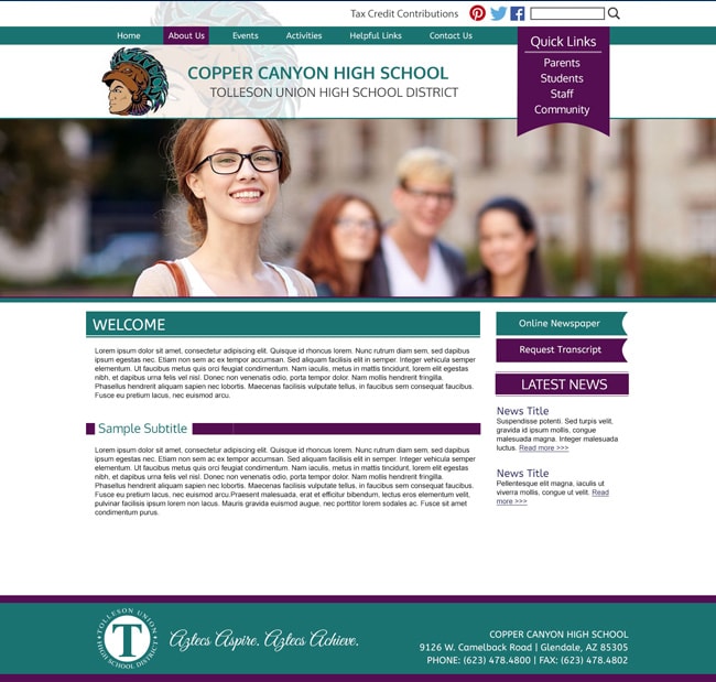 HIgh School Template: Copper Canyon