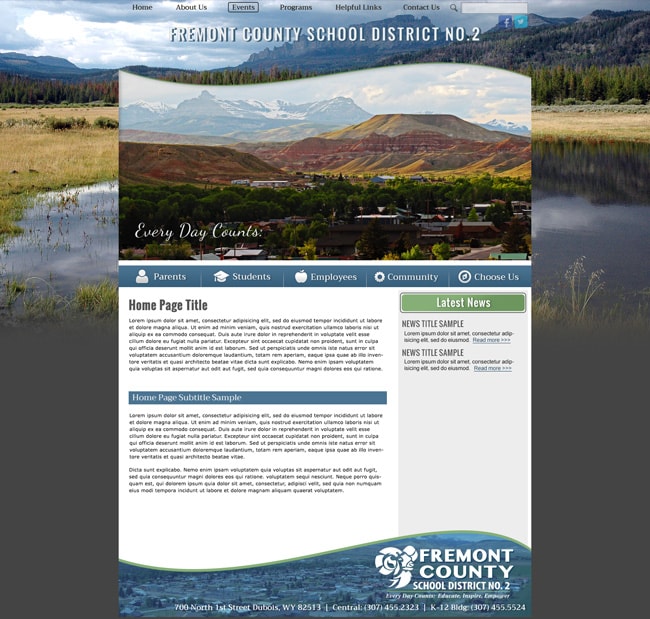 Website for Districts: Freemont County School District