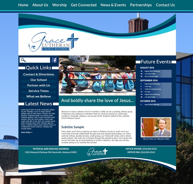 Website Template for Lutheran Church: Grace Lutheran Church
