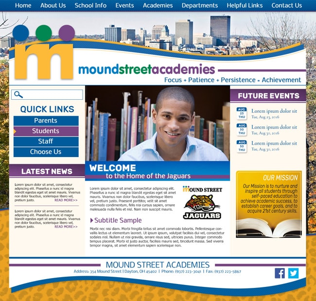 Charter School Website Template: Mound Street Academies