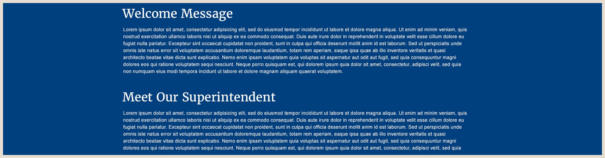 Example of Full Width Text