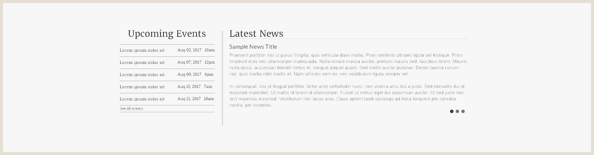 Example of Main Body and Sidebar