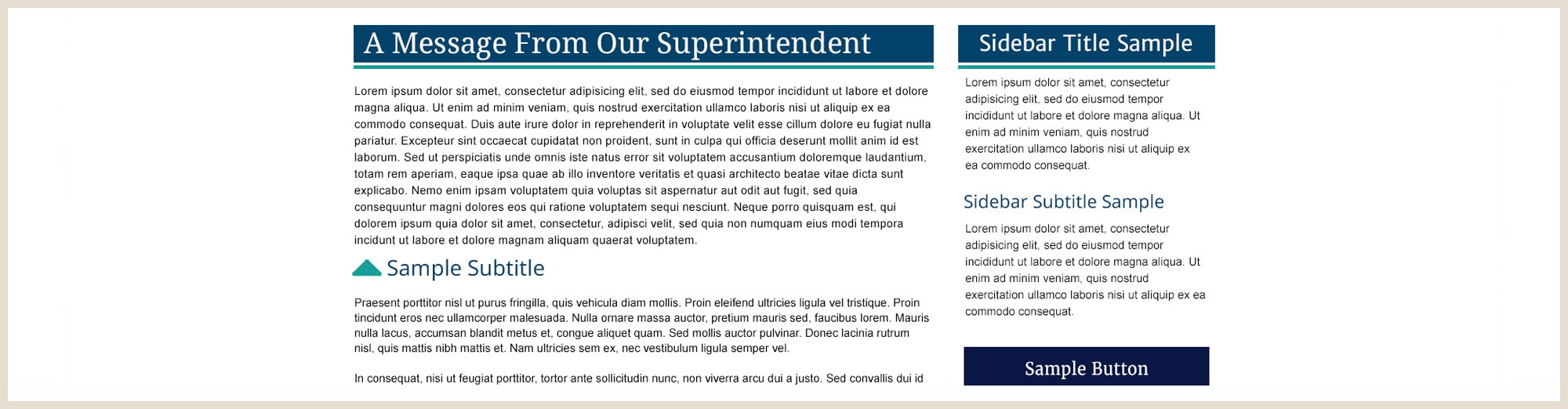 Example of Main Body and Sidebar