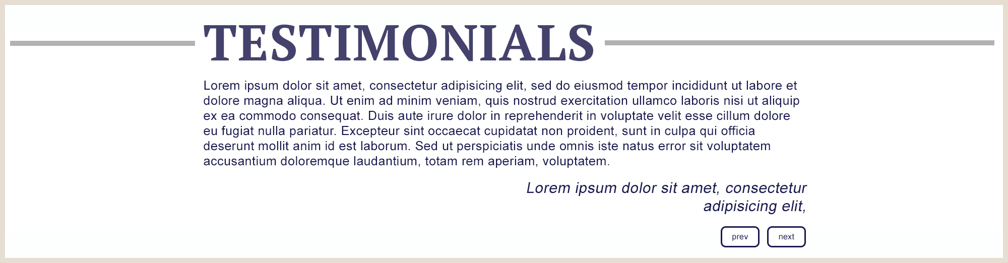 Example of Testimonials