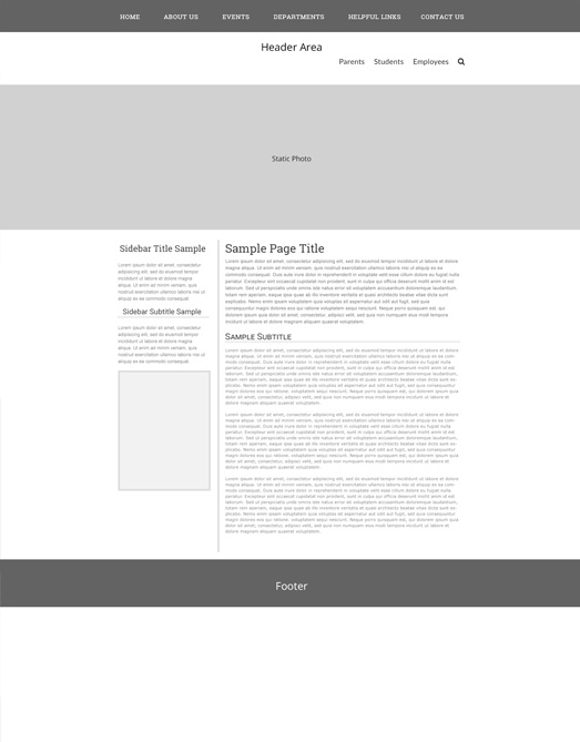 Custom Template School Websites Spruce Subpage