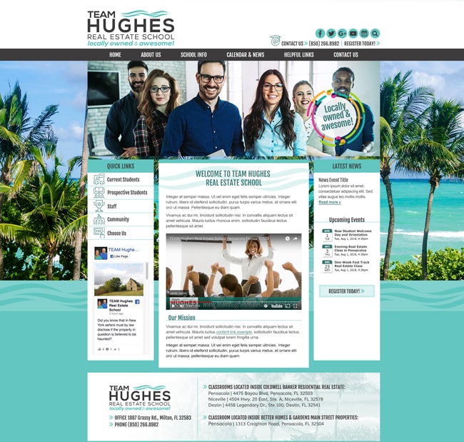 Real Estate School Website Template: Team Hughes Real Estate School