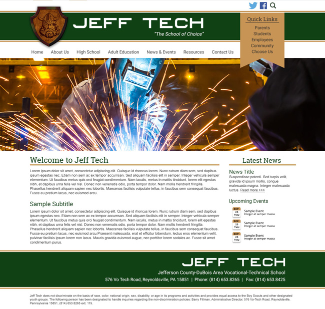 Customized School Template: Jeff Tech
