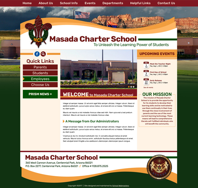 Middle School Website Template: Wilcox Middle School