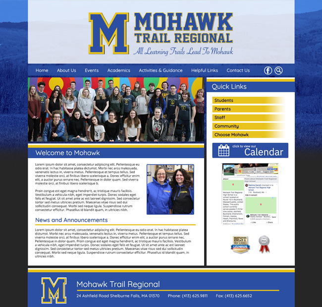 High School Template Website: Mohawk High School