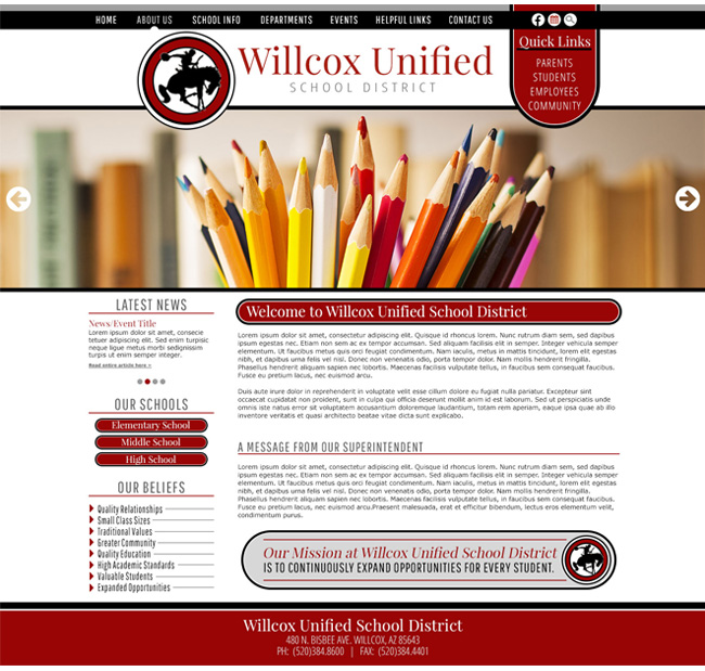 Unified School District Template: Wilcox Unified School District