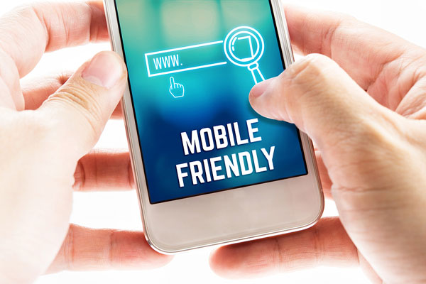 smart phone with the words mobile friendly on the screen