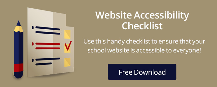 Website Accessibility Checklist: Use this handy checklist to ensure that your school website is accessible to everyone! Free Download