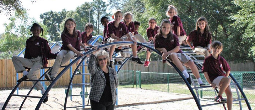 Students on Monkey Bars