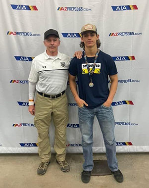 Brayden Merrill and coach