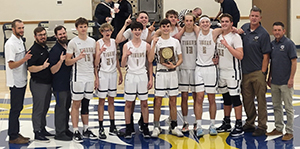 Boys basketball team at 1-A South Region Championship game