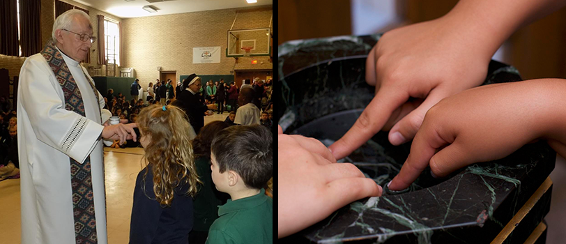 Students practice religious service