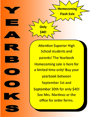 Yearbook Homecoming Flash Sale