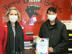 Superintendent and Juan with Superintendent's Award
