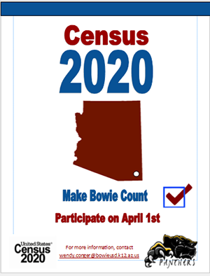 Census 2020 Make Bowie Count. Participate on April 1, 2020