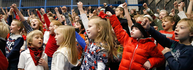Students celebrating Veterans Day