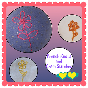French knots and stitches
