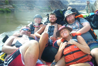 Katie Sneed and her family rafting
