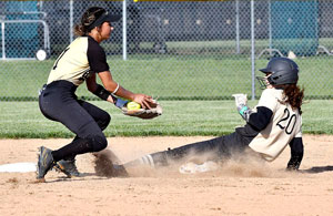Zoey Barnett slides into second base