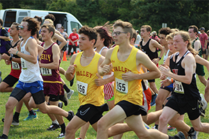 Boy runners in race