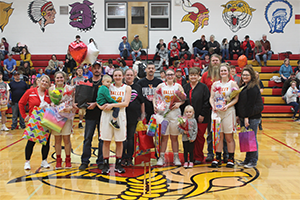 Girls Basketball players and parents