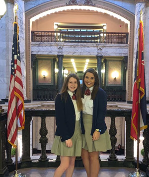 Caroline Williamson and Abbi Roark at the state capitol