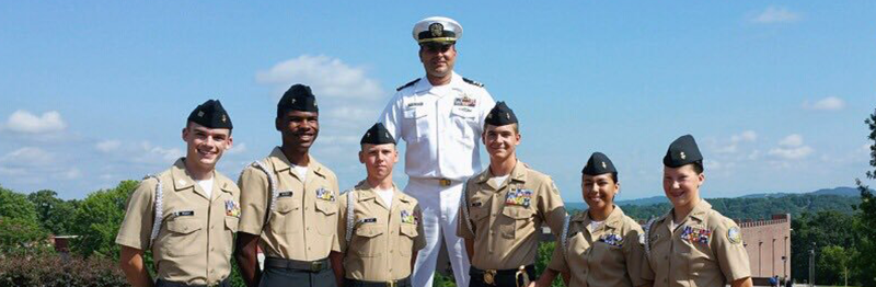 NJROTC cadets presenting the colors before game