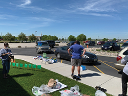 Cars participating in the end of school parade