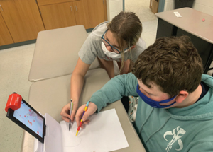 students using technology