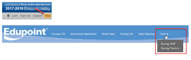 Screenshot of how to access webinars