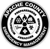 Apache County Emergency Management Seal. Mitigation - Preparedness - Response - Recovery
