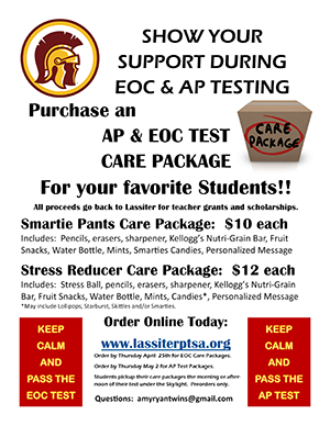 Purchase and AP and EOC test care-package for your favorite students.