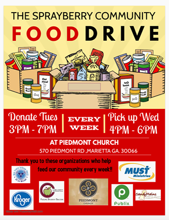 Sprayberry Community Food Drive flyer