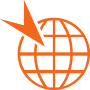 globe with arrow