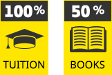 100% Tuition, 50% Books
